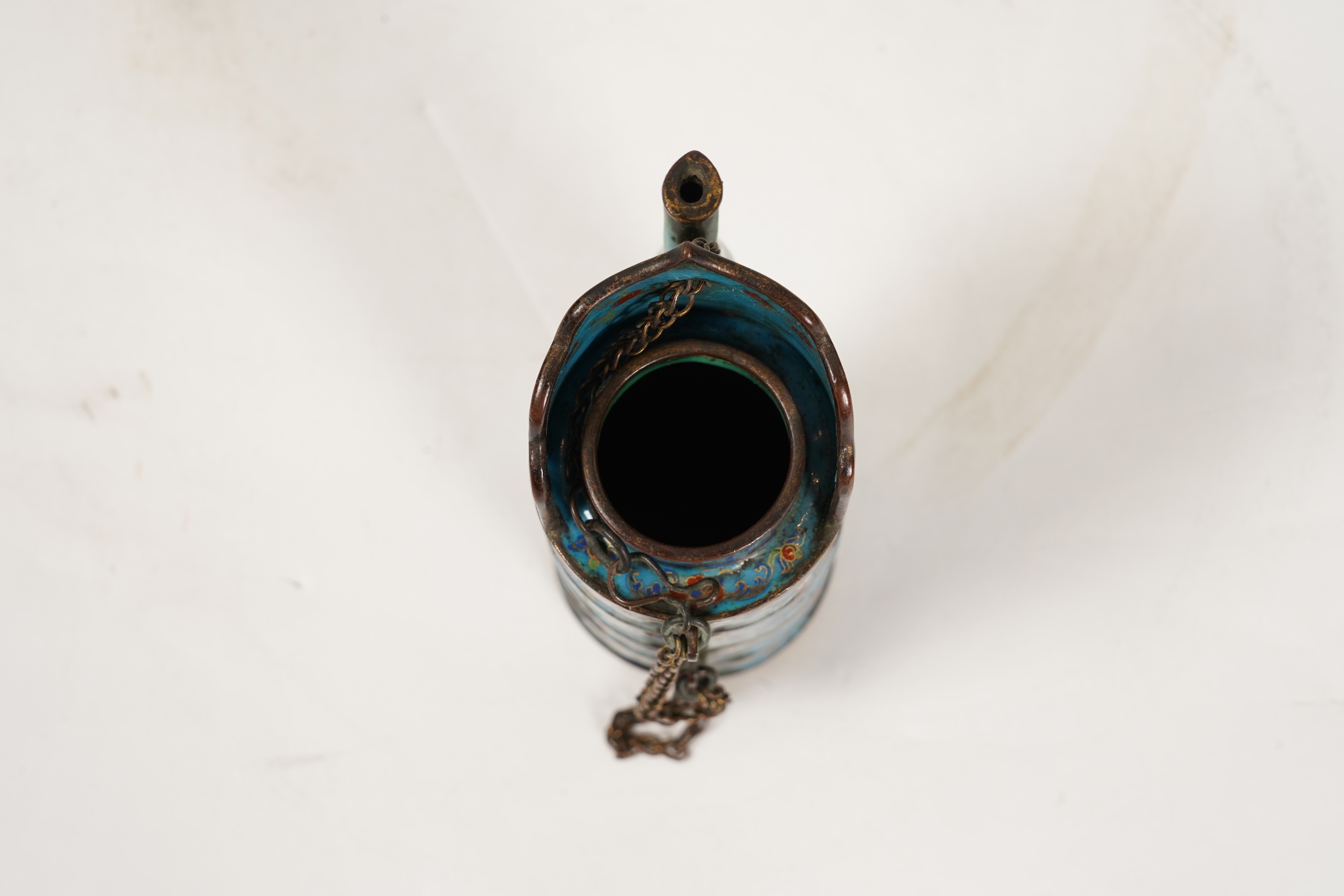 A Chinese Guangzhou enamel Tibetan style miniature ewer, 18th/19th century